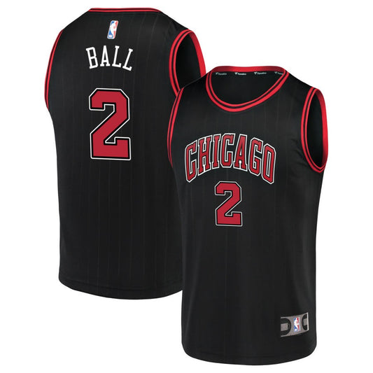 Lonzo Ball Chicago Bulls Fanatics Branded Fast Break Replica Jersey Black - Statement Edition