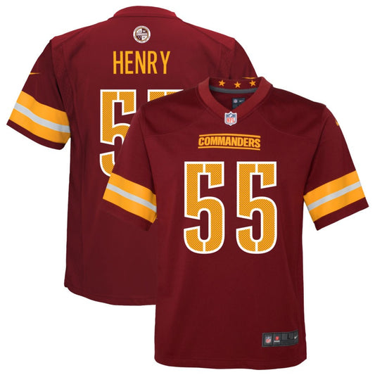 KJ Henry Washington Commanders Nike Youth Game Player Jersey - Burgundy