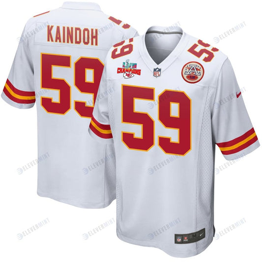 Joshua Kaindoh 59 Kansas City Chiefs Super Bowl LVII Champions 3 Stars Men Game Jersey - White