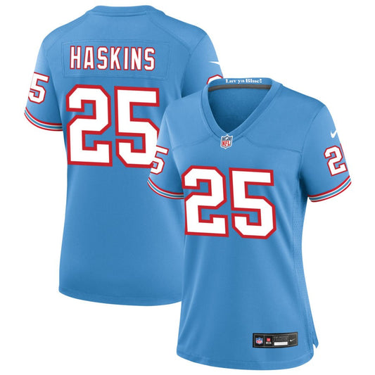 Hassan Haskins Tennessee Titans Nike Women's Oilers Throwback Game Jersey - Light Blue