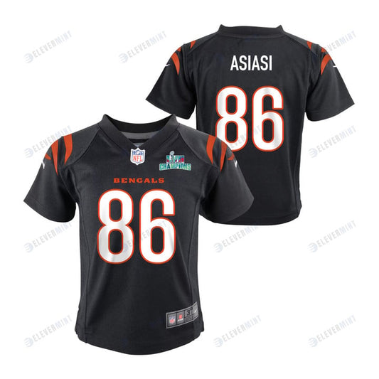 Devin Asiasi 86 Cincinnati Bengals Super Bowl LVII Champions Youth Game Jersey - Black