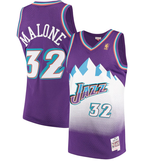 Karl Malone Utah Jazz Mitchell & Ness Hardwood Classics Swingman Jersey - Purple