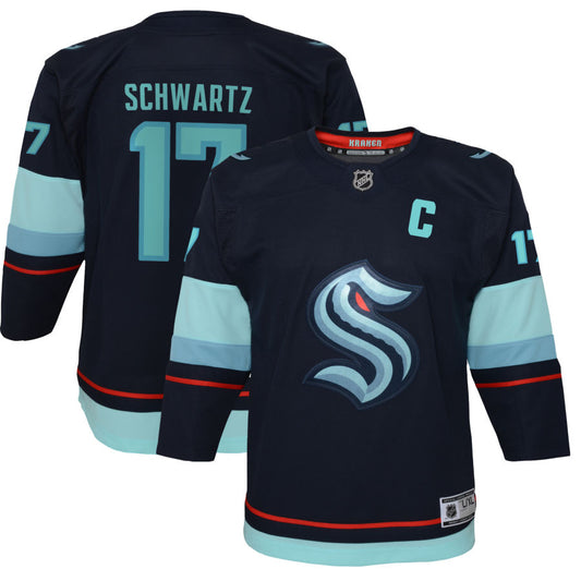 Jaden Schwartz Seattle Kraken Youth Home Premier Jersey - Navy