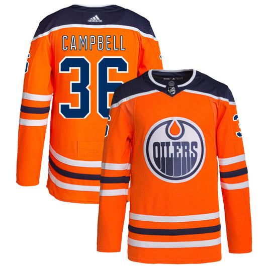Jack Campbell Edmonton Oilers adidas Home Authentic Pro Jersey - Orange