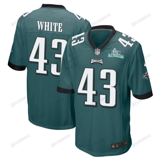 Kyzir White 43 Philadelphia Eagles Super Bowl LVII Champions Men Game Jersey - Midnight Green