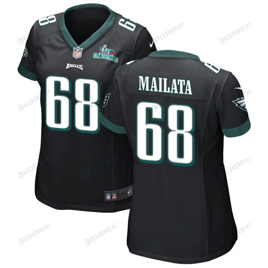 Jordan Mailata 68 Philadelphia Eagles Super Bowl LVII Champions Women Game Jersey - Black
