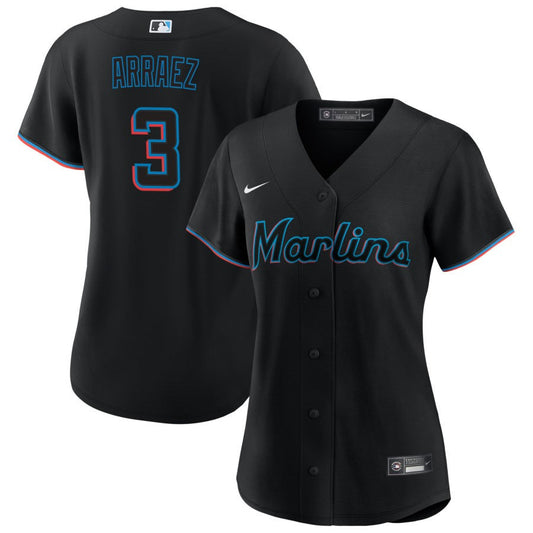 Luis Arraez Miami Marlins Nike Women's Alternate Replica Jersey - Black