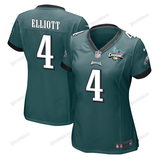 Jake Elliott 4 Philadelphia Eagles Super Bowl LVII Champions 2 Stars Women Game Jersey - Midnight Green