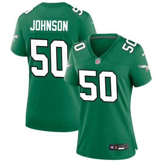 Fred Johnson Philadelphia Eagles Nike Women's Alternate Game Jersey - Kelly Green