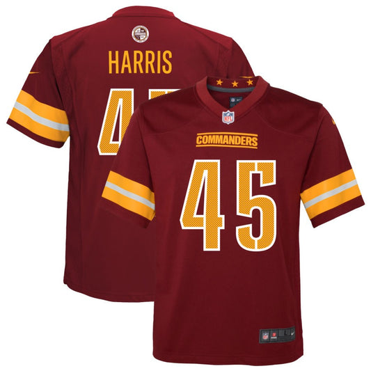 De'Jon Harris Washington Commanders Nike Youth Game Player Jersey - Burgundy