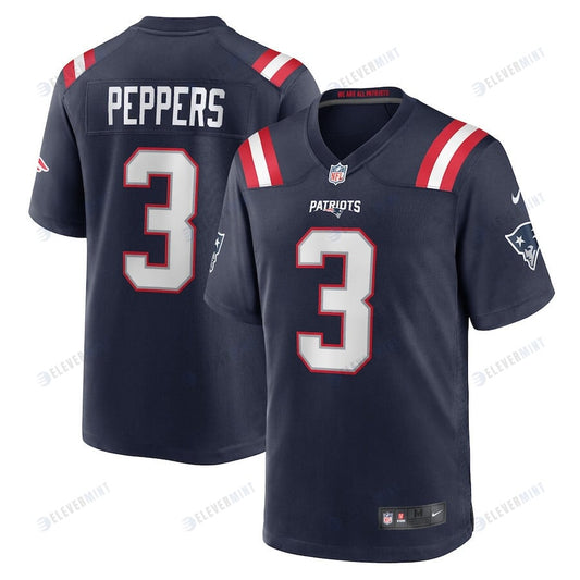 Jabrill Peppers 3 New England Patriots Men Game Jersey - Navy