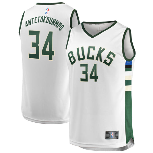 Giannis Antetokounmpo Milwaukee Bucks Fanatics Branded Youth Fast Break Replica Jersey White - Association Edition