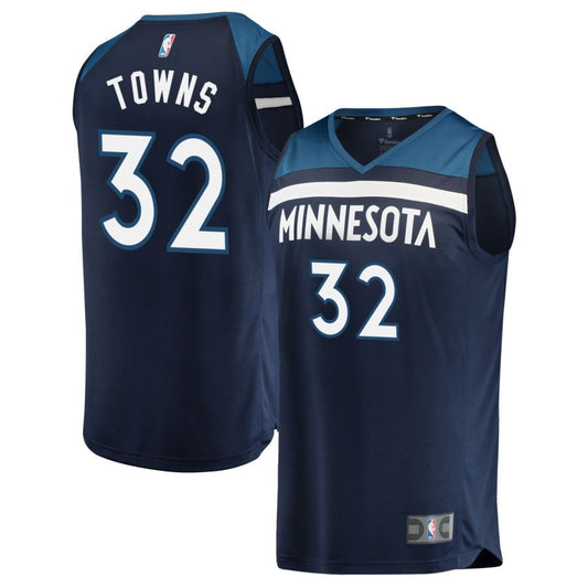 Karl-Anthony Towns Minnesota Timberwolves Fanatics Branded Youth Fast Break Replica Jersey Navy - Icon Edition