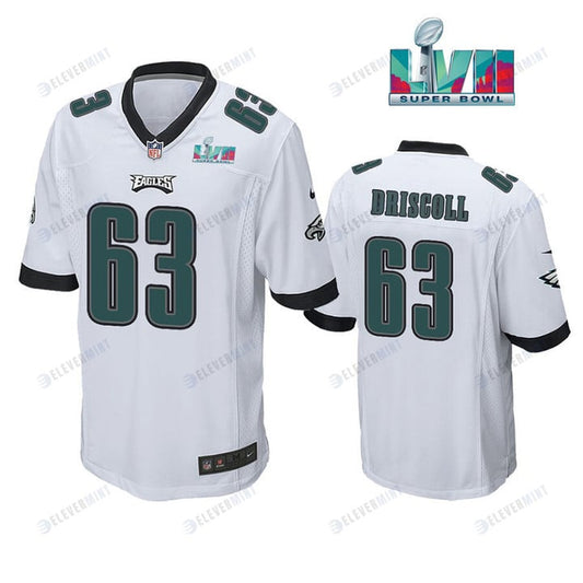 Jack Driscoll 63 Philadelphia Eagles Super Bowl LVII Game Player Men Jersey - White