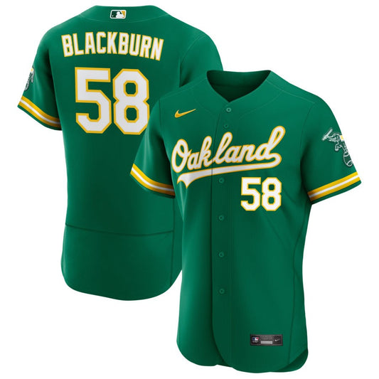 Paul Blackburn Oakland Athletics Nike Alternate Authentic Jersey - Kelly Green