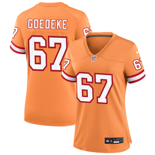 Luke Goedeke Tampa Bay Buccaneers Nike Women's Throwback Game Jersey - Orange