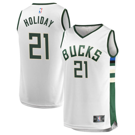 Jrue Holiday  Milwaukee Bucks Fanatics Branded Unisex Fast Break Jersey - White - Association Edition