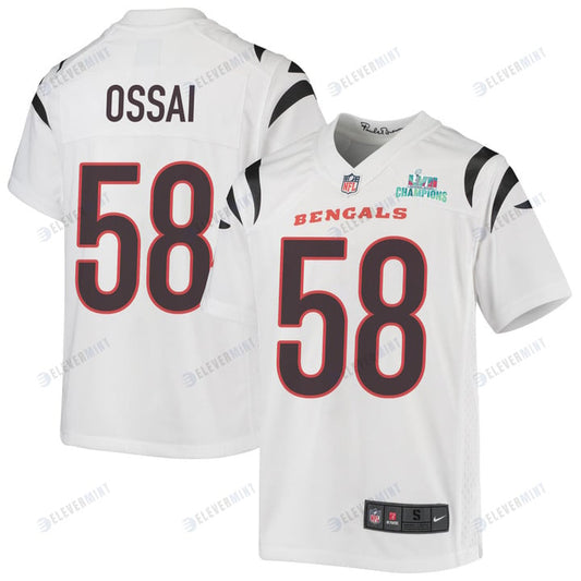 Joseph Ossai 58 Cincinnati Bengals Super Bowl LVII Champions Youth Game Jersey - White