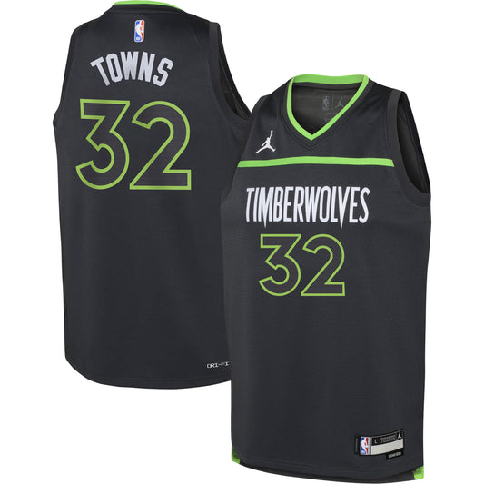 Karl-Anthony Towns Minnesota Timberwolves Jordan Brand Youth Swingman Jersey - Statement Edition - Black