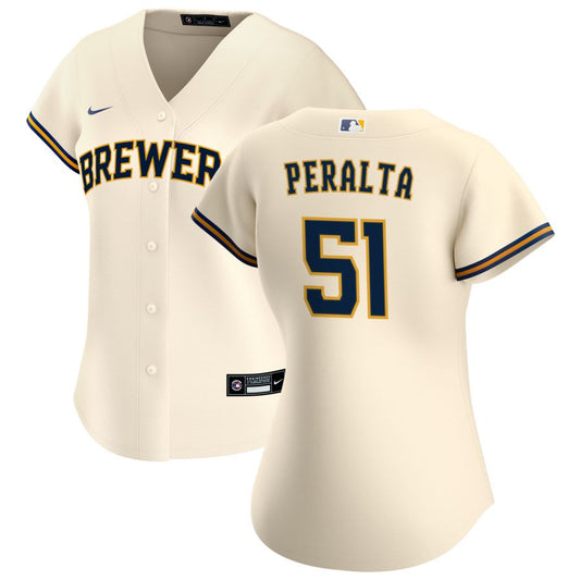 Freddy Peralta Milwaukee Brewers Nike Women's Home Replica Jersey - Cream