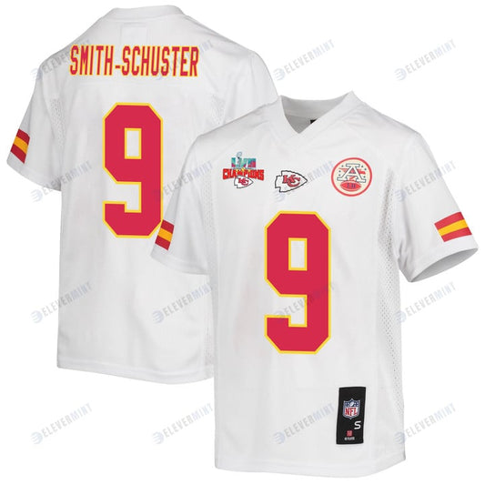 JuJu Smith-Schuster 9 Kansas City Chiefs Super Bowl LVII Champions 3 Stars Youth Game Jersey - White