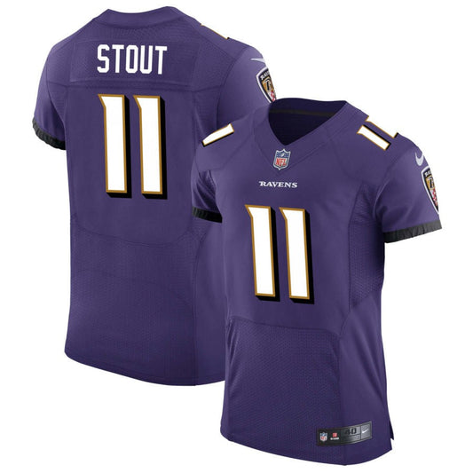 Jordan Stout Baltimore Ravens Nike Speed Machine Elite Jersey - Purple