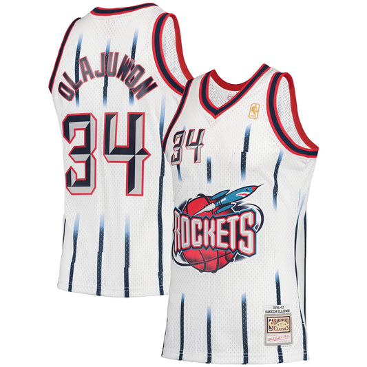 Hakeem Olajuwon Houston Rockets Mitchell & Ness Hardwood Classics Swingman Jersey - White