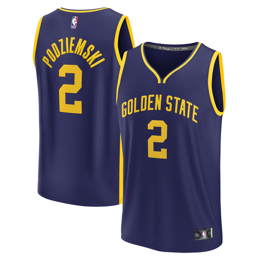First Round Golden State Warriors Fanatics Branded 2023 NBA Draft First Round Pick Fast Break Replica Jersey - Statement Edition - Navy