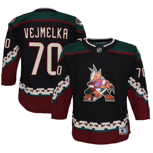 Karel Vejmelka Arizona Coyotes Youth 2021/22 Home Premier Jersey - Black