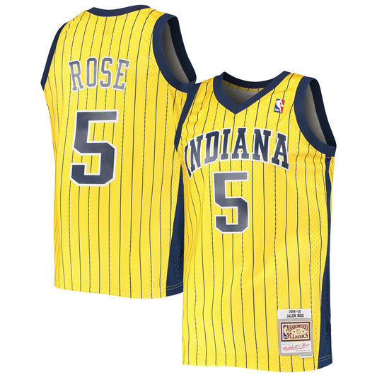 Jalen Rose Indiana Pacers Mitchell & Ness Hardwood Classics Swingman Jersey - Gold