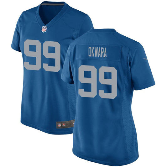 Julian Okwara Detroit Lions Nike Women's Throwback Game Jersey - Blue