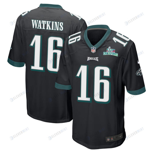 Quez Watkins 16 Philadelphia Eagles Super Bowl LVII Champions Men Game Jersey - Black
