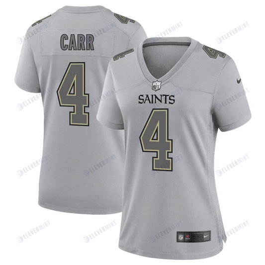 Derek Carr 4 New Orleans Saints Atmosphere Fashion Game Women Jersey - Gray