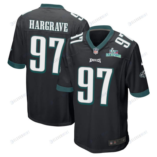 Javon Hargrave 97 Philadelphia Eagles Super Bowl LVII Champions Men Game Jersey - Black