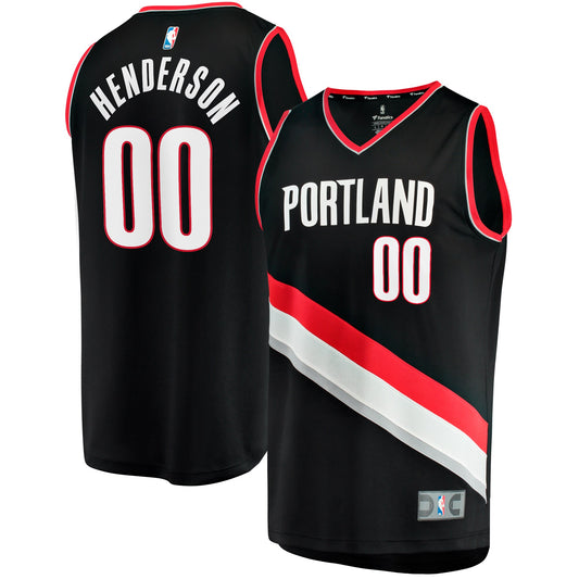 Scoot Henderson Portland Trail Blazers Fanatics Branded Youth 2023 NBA Draft First Round Pick Fast Break Replica Jersey - Icon Edition - Black