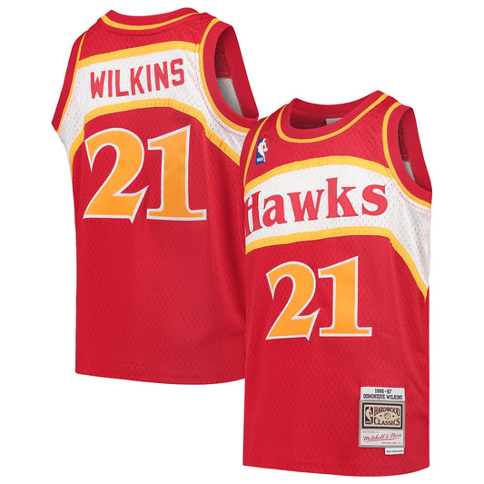 Dominique Wilkins Atlanta Hawks Mitchell & Ness Youth 1986-87 Hardwood Classics Swingman Throwback Jersey - Red