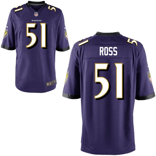 Josh Ross Baltimore Ravens Nike Youth Game Jersey - Purple
