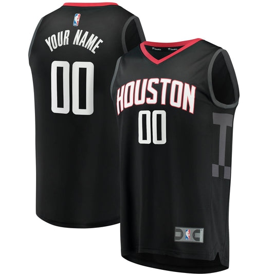 Houston Rockets Fanatics Branded Youth Fast Break Custom Replica Jersey Black - Statement Edition