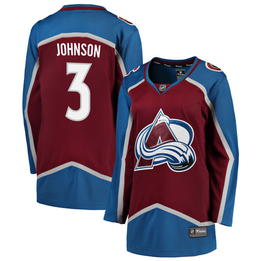 Jack Johnson Colorado Avalanche Fanatics Branded Women's Home 2022 Stanley Cup Champions Breakaway Jersey - Burgundy