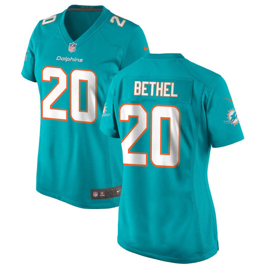 Justin Bethel Miami Dolphins Nike Women's Game Jersey - Aqua
