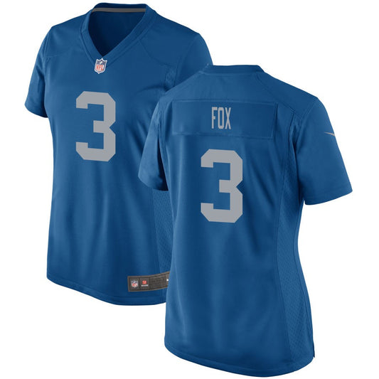 Jack Fox Detroit Lions Nike Women's Throwback Game Jersey - Blue