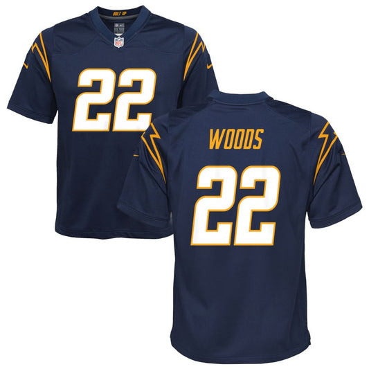 JT Woods Los Angeles Chargers Nike Youth Alternate Game Jersey - Navy