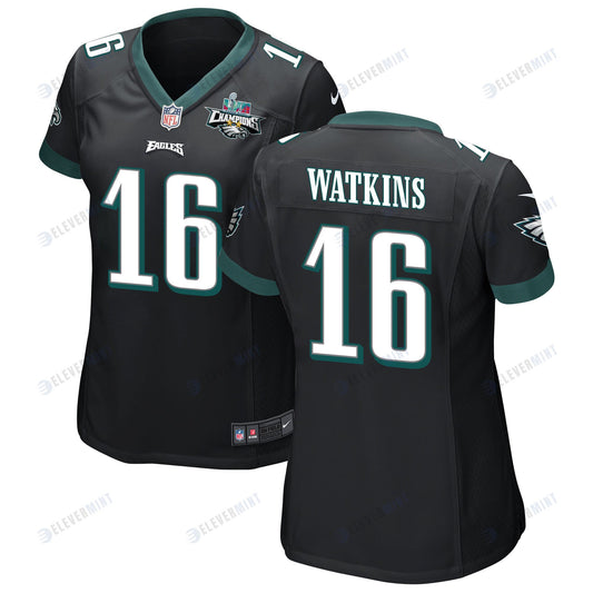 Quez Watkins 16 Philadelphia Eagles Super Bowl LVII Champions 2 Stars Women Game Jersey - Black
