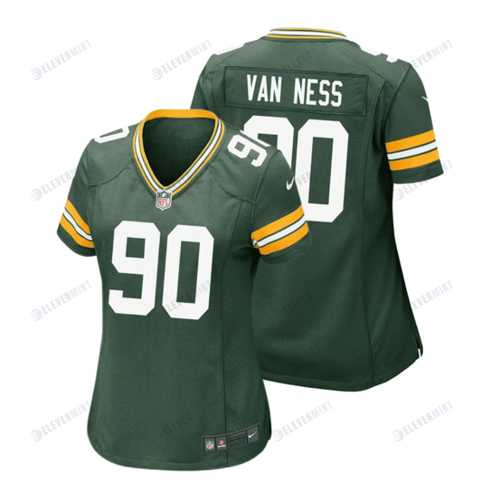 Lukas Van Ness 90 Green Bay Packers Women Home Game Jersey - Green