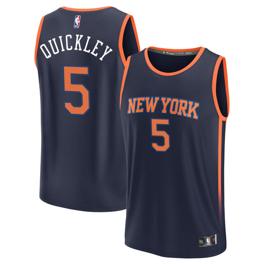 Immanuel Quickley New York Knicks Fanatics Branded Youth Fast Break Replica Jersey - Statement Edition - Navy
