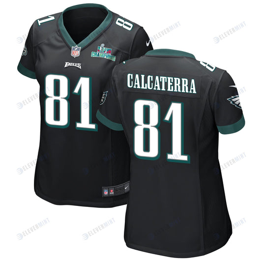 Grant Calcaterra 81 Philadelphia Eagles Super Bowl LVII Champions Women Game Jersey - Black