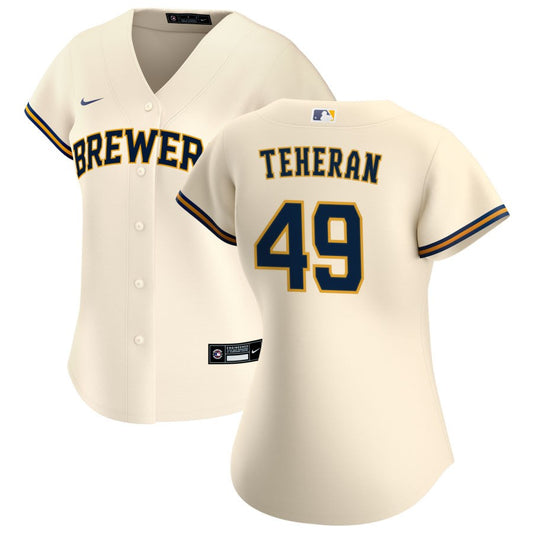 Julio Teheran Milwaukee Brewers Nike Women's Home Replica Jersey - Cream