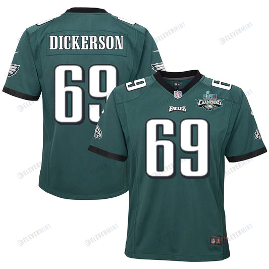 Landon Dickerson 69 Philadelphia Eagles Super Bowl LVII Champions 2 Stars 2 Stars Youth Game Jersey - Black
