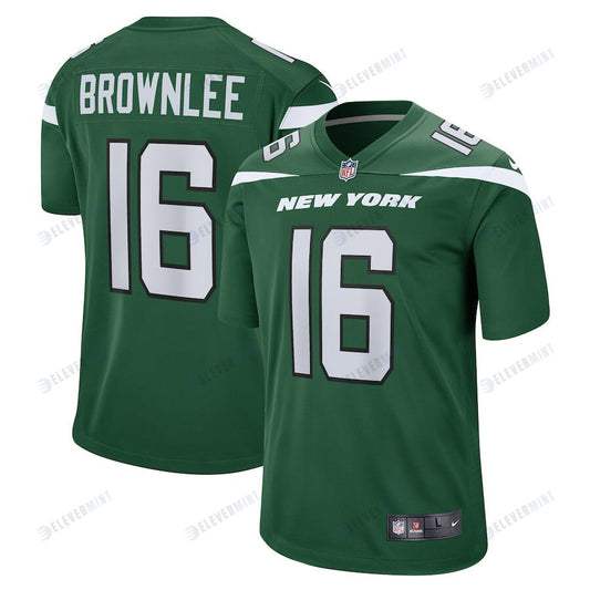 Jason Brownlee 16 New York Jets Men Game Jersey - Gotham Green