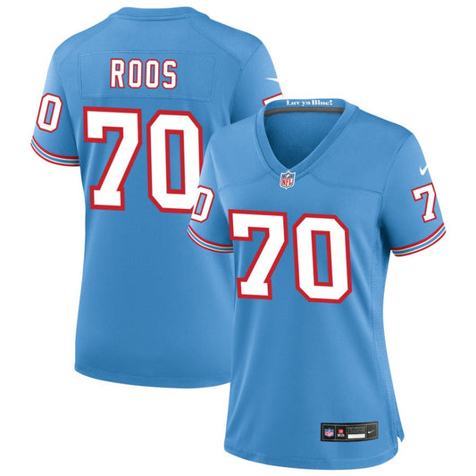 Jordan Roos Tennessee Titans Nike Women's Oilers Throwback Game Jersey - Light Blue